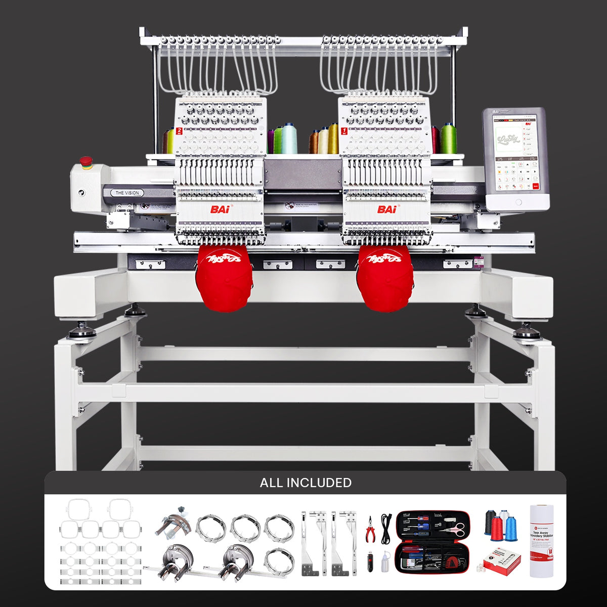 VISION Two-Head Embroidery Machine