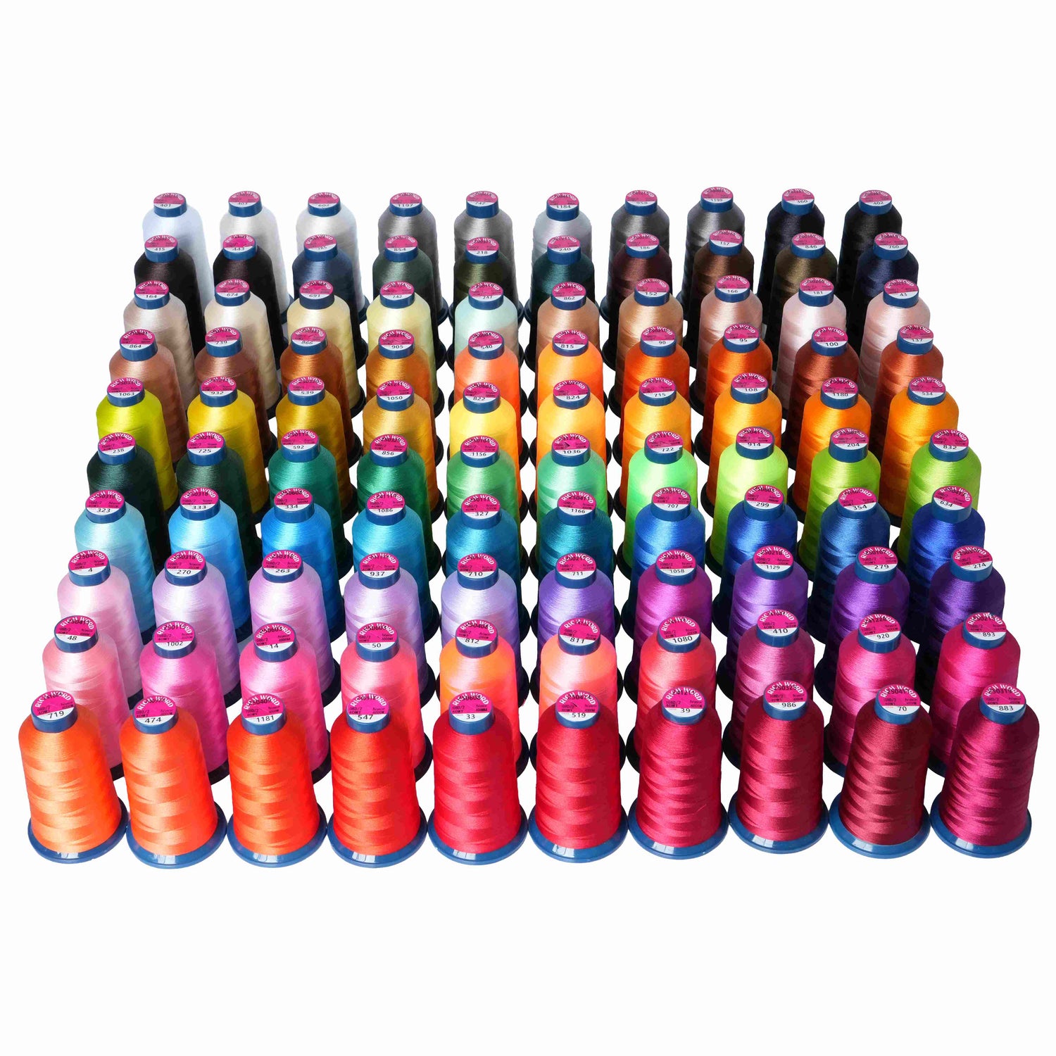 Stickgarn Polyester Richword - 100 Konen (4000m) - Sortiment 60 Farben