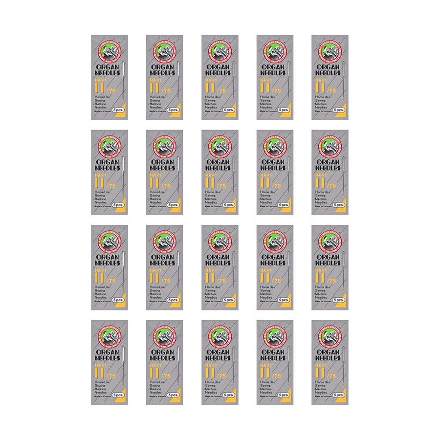 Aiguilles Familiales Organ HAx1 - Talon Plat - 75/11 (Lot de 20 paquets)
