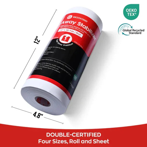 Tear-Away Embroidery Stabilizer 57 g – Roll 30.5 cm × 45.7 m