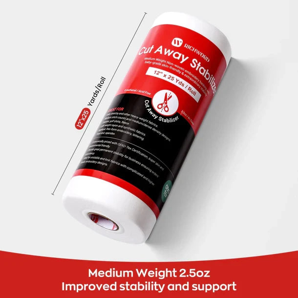 Cut-Away Embroidery Stabilizer 71 g – Roll 30.5 cm × 22.8 m