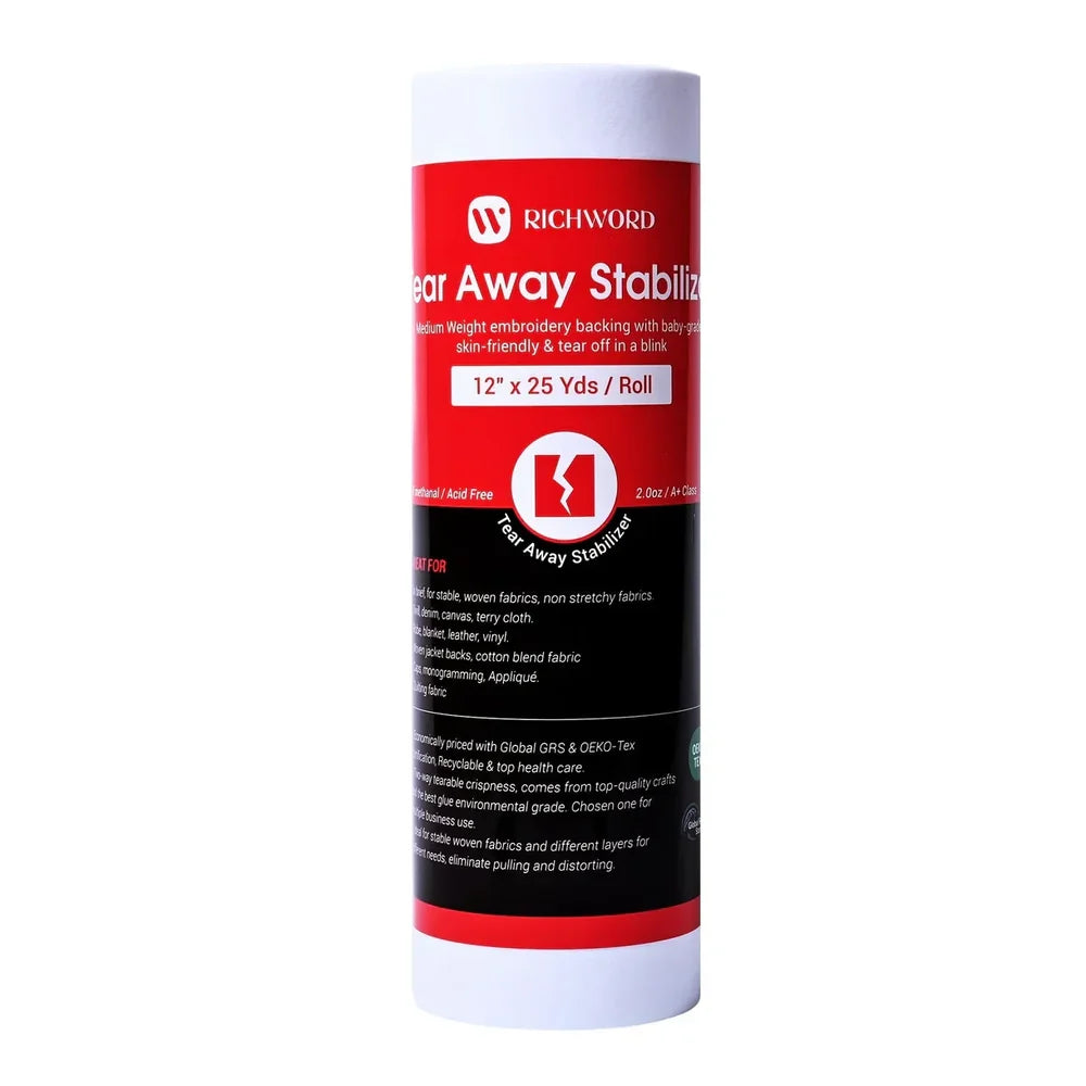 Tear-Away Embroidery Stabilizer 57 g – Roll 30.5 cm × 22.8 m