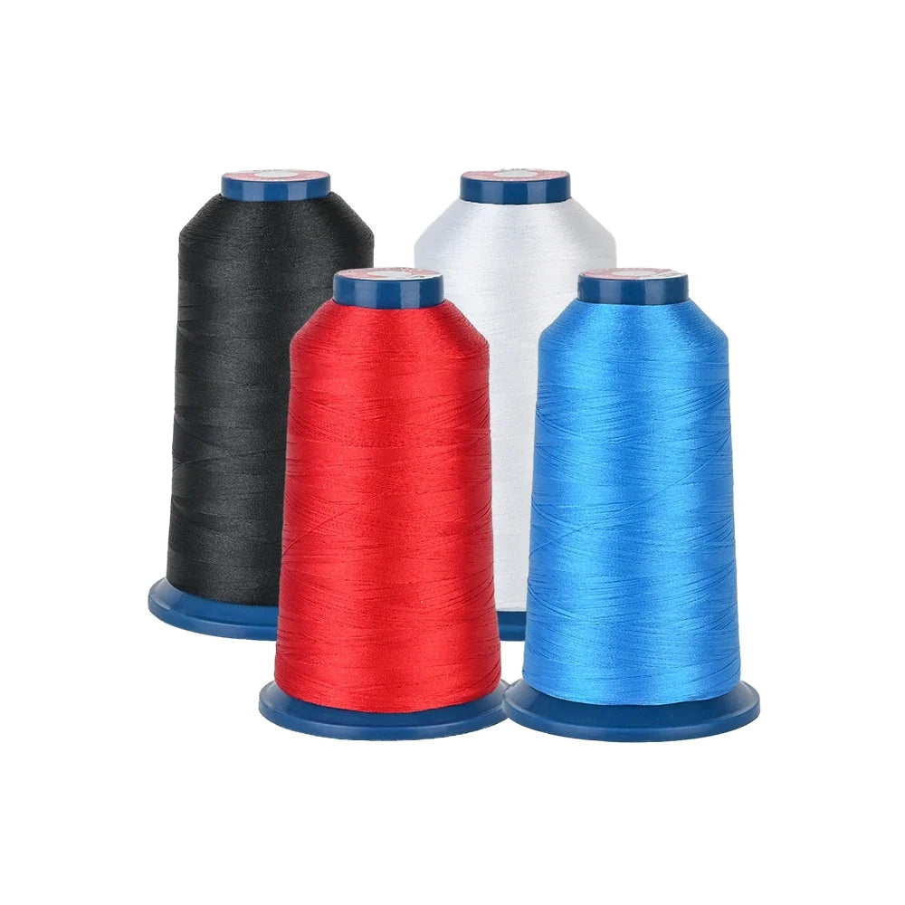Cones of polyester embroidery thread